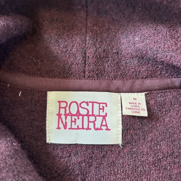 VINTAGE Rosie Neira for Anthropologie 100% Wool Wrap Jacket Purple Medium Petite - Picture 2 of 8